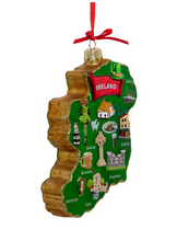 Load image into Gallery viewer, KURT ADLER 5.25" IRELAND MAP IRISH HERITAGE GLASS CHRISTMAS ORNAMENT C7751