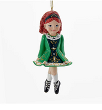 Load image into Gallery viewer, KURT ADLER 4.5" RESIN IRISH DANCING GIRL STEP DANCER CHRISTMAS ORNAMENT C8801