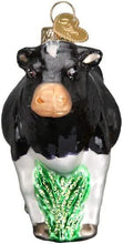 Load image into Gallery viewer, OLD WORLD CHRISTMAS BLACK DAIRY COW GLASS HOLSTEIN COW CHRISTMAS ORNAMENT 12659