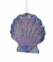 Load image into Gallery viewer, KURT ADLER SET OF 3 IRIDESCENT ACRYLIC ORNAMENTS SHELL/SEA TURTLE/SEAHORSE T2402