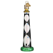 Load image into Gallery viewer, OLD WORLD CHRISTMAS CAPE LOOKOUT LIGHTHOUSE GLASS CHRISTMAS ORNAMENT 20128