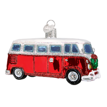Load image into Gallery viewer, OLD WORLD CHRISTMAS CAMPER VAN CAMPING VEHICLE GLASS CHRISTMAS ORNAMENT 46042