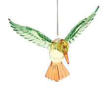 Load image into Gallery viewer, GALLERIE II 5" ACRYLIC FACETED CRYSTAL HUMMINGBIRD CHRISTMAS ORNAMENT ORN74870