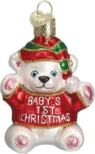 Load image into Gallery viewer, OLD WORLD CHRISTMAS BABY'S 1ST CHRISTMAS CHRISTMAS BEAR ORNAMENT 12093