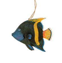 Load image into Gallery viewer, GALLERIE II 4" HANDMADE WOODEN TROPICAL FISH COASTAL CHRISTMAS ORNAMENT STYLE 2