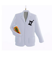 Load image into Gallery viewer, KURT ADLER 3.5" RESIN PHARMACIST COAT w/PRESCRIPTION RX SYMBOL XMAS ORNAMENT