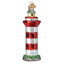 Load image into Gallery viewer, OLD WORLD CHRISTMAS HILTON HEAD LIGHTHOUSE GLASS CHRISTMAS ORNAMENT 20127