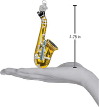 Load image into Gallery viewer, OLD WORLD CHRISTMAS SAXOPHONE MUSICAL INSTRUMENT GLASS CHRISTMAS ORNAMENT 38025