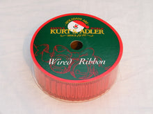 Load image into Gallery viewer, VINTAGE RED RUFFLED DBL-WIRED 2" 25FT RIBBON GARLAND