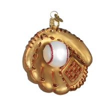 Load image into Gallery viewer, OLD WORLD CHRISTMAS BASEBALL MITT BLOWN GLASS CHRISTMAS ORNAMENT 44027