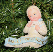 Load image into Gallery viewer, KURT ADLER "BABY'S FIRST CHRISTMAS" BABY BOY VINTAGE 1990's CHRISTMAS ORNAMENT