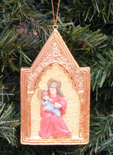 Load image into Gallery viewer, KSA MADONNA MARY & CHILD GOLD FRAME CHRISTMAS ORNAMENT