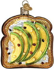Load image into Gallery viewer, OLD WORLD CHRISTMAS AVOCADO TOAST GLASS PERFECT MORNING MEAL ORNAMENT 32442