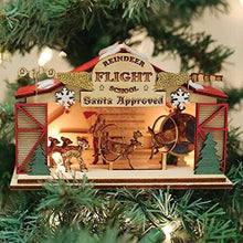 Load image into Gallery viewer, OLD WORLD CHRISTMAS GINGER COTTAGES REINDEER FLIGHT SCHOOL XMAS ORNAMENT 80038