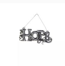 Load image into Gallery viewer, KURT ADLER ANTIQUE SILVER FINISH VINTAGE WORD "HOPE" CHRISTMAS ORNAMENT D2927