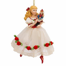 Load image into Gallery viewer, KURT ADLER CLARA w/WHITE DRESS & RED ROSES NUTCRACKER BALLET XMAS ORNAMENT C9252