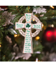 Load image into Gallery viewer, KURT ADLER 5" PORCELAIN IRISH CROSS IRISH HERITAGE CHRISTMAS ORNAMENT J4102