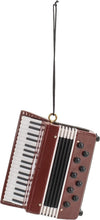 Load image into Gallery viewer, 3" BURGUNDY ACCORDION MUSICAL INSTRUMENT CHRISTMAS ORNAMENT GIFT BOXED OKR