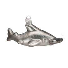 Load image into Gallery viewer, OLD WORLD CHRISTMAS HAMMERHEAD SHARK GLASS COASTAL NAUTICAL XMAS ORNAMENT 12426
