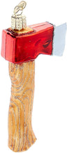 Load image into Gallery viewer, OLD WORLD CHRISTMAS AXE BLOWN GLASS HATCHET LUMBERJACK TOOL XMAS ORNAMENT 32313