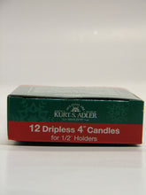 Load image into Gallery viewer, KURT ADLER 12 WHITE DRIPLESS 4" CANDLES FOR 1/2" CANDLE HOLDERS & ANGEL CHIMES