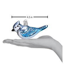 Load image into Gallery viewer, OLD WORLD CHRISTMAS BRIGHT BLUE JAY BLOWN GLASS CHRISTMAS ORNAMENT 16121