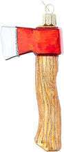Load image into Gallery viewer, OLD WORLD CHRISTMAS AXE BLOWN GLASS HATCHET LUMBERJACK TOOL XMAS ORNAMENT 32313