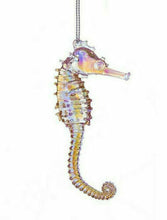 Load image into Gallery viewer, KURT ADLER SET OF 3 IRIDESCENT ACRYLIC ORNAMENTS SHELL/SEA TURTLE/SEAHORSE T2402