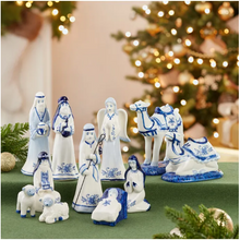Load image into Gallery viewer, KURT ADLER 1.97-6.7" DELFT BLUE 11 PIECE NATIVITY SET CHRISTMAS TABLE TOP DECOR