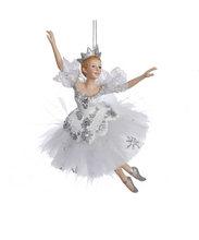 Load image into Gallery viewer, KURT ADLER 6.75" RESIN SILVER & WHITE SNOW QUEEN BALLERINA XMAS ORNAMENT C8574