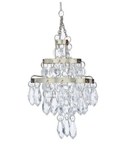 Load image into Gallery viewer, KURT ADLER 2.75" CLEAR ACRYLIC BEADED METAL CHANDELIER CHRISTMAS ORNAMENT D0891