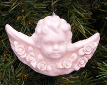 Load image into Gallery viewer, KSA WHITE PORECLAIN CHERUB CUPID w/ WINGS XMAS ORNAMENT