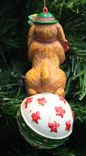 Load image into Gallery viewer, KURT ADLER VINTAGE 1992 CIRCUS DOG PERFORMING TRICK ON BALL CHRISTMAS ORNAMENT