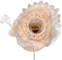 Load image into Gallery viewer, KURT ADLER 10 LIGHT IVORY ANGEL w/FEATHER WINGS CHRISTMAS TREE TOPPER DECORATION