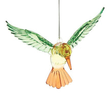 Load image into Gallery viewer, GALLERIE II 5" ACRYLIC FACETED CRYSTAL HUMMINGBIRD CHRISTMAS ORNAMENT ORN74870