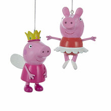 Load image into Gallery viewer, KURT ADLER PEPPA PIG BALLERINA PRINCESS BLOW MOLD CHRISTMAS ORNAMENTS SET OF 2