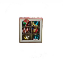 Load image into Gallery viewer, KURT ADLER 3" EARLY YEARS SET OF 6 GLASS STRIPED REFLECTOR XMAS ORNAMENTS G1406B