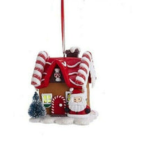 Load image into Gallery viewer, KURT ADLER SET OF 3 CLAYDOUGH B/O LIGHTED LED GINGERBREAD HOUSE XMAS ORNAMENTS