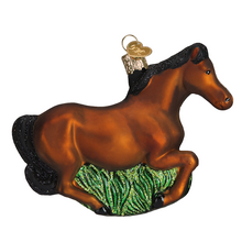 Load image into Gallery viewer, OLD WORLD CHRISTMAS BROWN MUSTANG HORSE GLASS CHRISTMAS ORNAMENT 12257