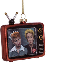 Load image into Gallery viewer, KURT ADLER "I LOVE LUCY" LUCY & ETHEL RETRO TV GLASS CHRISTMAS ORNAMENT LU4211