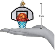 Load image into Gallery viewer, OLD WORLD CHRISTMAS BASKTEBALL HOOP BLOWN GLASS CHRISTMAS ORNAMENT 44164