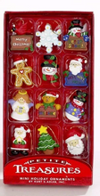 Load image into Gallery viewer, KURT ADLER 12 PC 1.25" RESIN PETITE TREASURES MINI XMAS ORNAMENT SET H9914-2