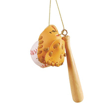 Load image into Gallery viewer, GALLERIE II WOOD BAT w/BASEBALL & GLOVE MITT SPORTS TREE CHRISTMAS ORNAMENT