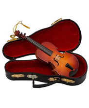 Load image into Gallery viewer, KURT ADLER 5.5" WOOD VIOLIN w/CASE & BOW MUSICAL INSTRUMENT XMAS ORNAMENT J4545