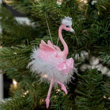 Load image into Gallery viewer, KURT ADLER RESIN FLAMINGO BALLERINA w/ PINK & WHITE TUTU COASTAL XMAS ORNAMENT
