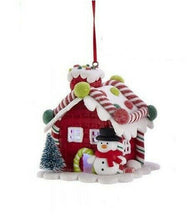 Load image into Gallery viewer, KURT ADLER SET OF 3 CLAYDOUGH B/O LIGHTED LED GINGERBREAD HOUSE XMAS ORNAMENTS