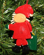 Load image into Gallery viewer, KURT ADLER VINTAGE 1990's CLAY DOUGH SANTA HOLDING GIFT BAG CHRISTMAS ORNAMENT