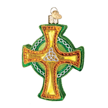 Load image into Gallery viewer, OLD WORLD CHRISTMAS TRINITY CROSS IRISH HERITAGE GLASS CHRISTMAS ORNAMENT 36117