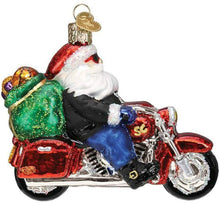 Load image into Gallery viewer, OLD WORLD CHRISTMAS BIKER SANTA BLOWN GLASS CHRISTMAS ORNAMENT 40313