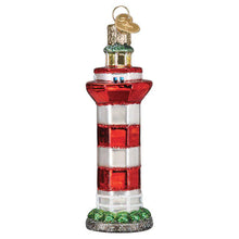 Load image into Gallery viewer, OLD WORLD CHRISTMAS HILTON HEAD LIGHTHOUSE GLASS CHRISTMAS ORNAMENT 20127